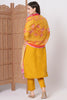 Alluring Mustard Embroidered Viscose Haldi Wear Pant Suit