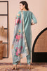 Enjoyable Sea Green Embroidered Viscose Event Wear Pant Suit