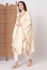 Amazing Cream Embroidered Viscose Function Wear Pant Suit