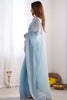 Fabulous Sky-Blue Sequins Oragnza Engagement Wear Saree