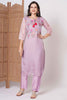 Alluring Purple Embroidery Work Taby Silk Festival Wear Pant Suit