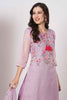 Alluring Purple Embroidery Work Taby Silk Festival Wear Pant Suit