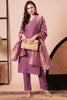 Winning Mauve Embroidered Chanderi Silk Event Wear Pant Suit