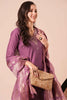 Winning Mauve Embroidered Chanderi Silk Event Wear Pant Suit