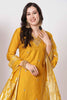 Amazing Yellow Embroidered Chanderi Silk Haldi Wear Pant Suit