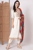 Fabulous Cream Embroidered Silk Traditional Pant Suit With Dupatta