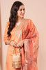 Dazzling Orange Embroidered Silk Function Wear Pant Suit With Dupatta