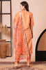 Dazzling Orange Embroidered Silk Function Wear Pant Suit With Dupatta