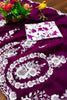 Precious Purple Border Work Organza Event Wear Saree With Blouse