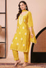 Adorable Yellow Embroidered Viscose Haldi Wear Pant Suit With Dupatta