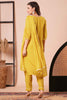 Adorable Yellow Embroidered Viscose Haldi Wear Pant Suit With Dupatta