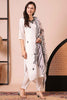 Lovely White Embroidered Silk Festival Wear Pant Suit With Dupatta