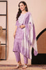 Marvelous Purple Embroidered Chanderi Silk Traditional Pant Suit