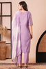 Marvelous Purple Embroidered Chanderi Silk Traditional Pant Suit