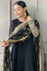 Lovely Black Embroidered Georgette Event Wear Pant Suit With Dupatta