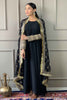 Lovely Black Embroidered Georgette Event Wear Pant Suit With Dupatta