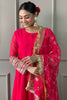 Impressive Pink Embroidered Georgette Festival Wear Pant Suit