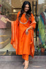 Flashy Orange Embroidered Viscose Event Wear Pant Suit With Dupatta