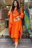 Flashy Orange Embroidered Viscose Event Wear Pant Suit With Dupatta