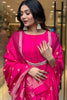 Dazzling Pink Embroidered Viscose Wedding Wear Pant Suit With Dupatta