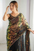 Ravishing Black Color Sequins Net Party Wear Saree With Blouse