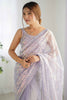 Incredible Lavender Sequins Net Event Wear Saree With Blouse