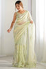 Wonderful Pista Green Sequins Net Function Wear Saree With Blouse