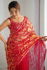 Fabulous Pink Sequins Net Engagement Wear Saree With Blouse