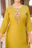 Beautiful Mustard Embroidered Art Silk Haldi Wear Pant Suit