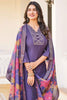 Awesome Purple Embroidered Art Silk Traditional Pant Suit