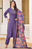 Awesome Purple Embroidered Art Silk Traditional Pant Suit