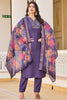 Awesome Purple Embroidered Art Silk Traditional Pant Suit