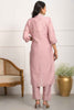 Ravishing Pink Embroidered Viscose Function Wear Pant Suit