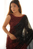 Alluring Black Sequins Work Georgette Cocktail Party Wear Saree