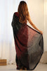 Alluring Black Sequins Work Georgette Cocktail Party Wear Saree