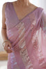 Winning Pink Sequins Work Georgette Reception Wear Saree