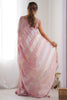 Winning Pink Sequins Work Georgette Reception Wear Saree