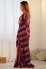 Tantalizing Maroon Sequins Work Georgette Ceremony Wear Saree