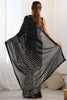 Enchanting Black Sequins Work Georgette Party Wear Saree