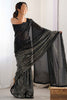 Enchanting Black Sequins Work Georgette Party Wear Saree