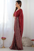 Enjoyable Red Sequins Work Georgette Cocktail Wear Saree