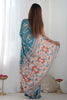 Flamboyant Teal Blue Digital Printed Chinon Festival Wear Saree