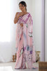 Surprising Pink Digital Printed Chinon Event Wear Saree With Blouse