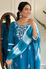 Beautiful Blue Embroidered Rayon Event Wear Pant Suit