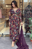 Tantalizing Purple Floral Printed Georgette Event Wear Pant Suit