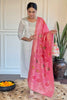 Incredible Off-White Embroidered Chanderi Festival Wear Pant Suit