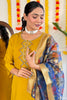 Dazzling Mustard Embroidered Viscose Haldi Wear Pant Suit