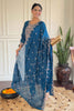 Winning Blue Embroidered Vichitra Silk Traditional Wear Pant Suit