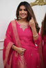 Beautiful Rani Pink Embroidered Viscose Festival Wear Pant Suit