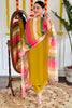 Glorious Mustard Embroidered Viscose Haldi Wear Pant Suit